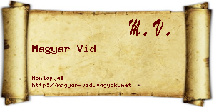 Magyar Vid névjegykártya